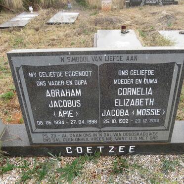 COETZEE Abraham Jacobus 1934-1998 & Cornelia Elizabeth Jacoba 1932-2014