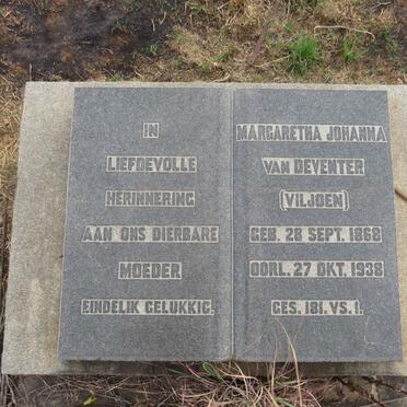 DEVENTER Margaretha Johanna, van nee VILJOEN 1868-1938
