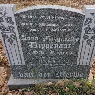DIPPENAAR Anna Margaretha, VAN DER MERWE nee KEYTER 1913-2012