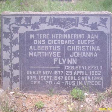 FLYNN Albertus Marthyse 1877-1947 &amp; Christina Johanna BEYLEFELD 1882-1949