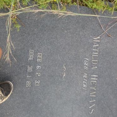HEYMANS Matilda nee HEFER 1933-1986