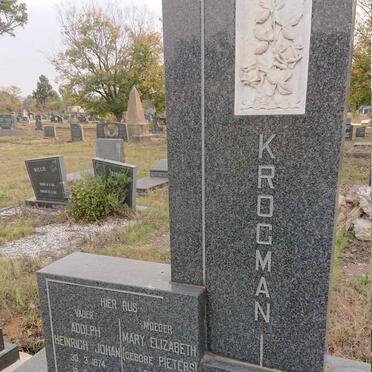 KROGMAN Adolph Heinrich Johan 1874-1960 & Mary Elizabeth PIETERS 1899-1981