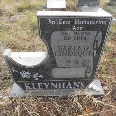 KLEYNHANS Barend Lindeque 1914-1994