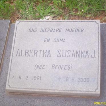 KOTZE Albertha Susanna J. nee BEUKES 1921-2006