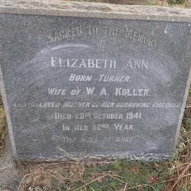 KOLLER Elizabeth Ann nee TURNER -1941