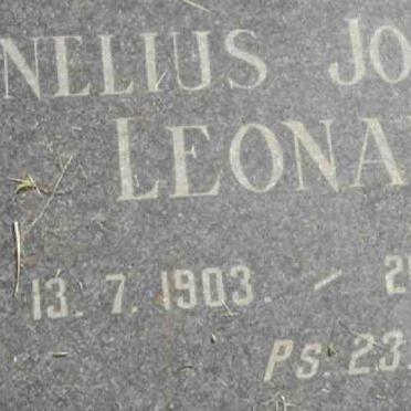 LEONARD Cornelius Johannes 1903-1976