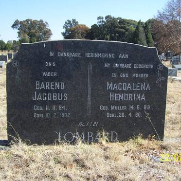LOMBARD Barend Jacobus 1884-1972 &amp; Magdalena Hendrina MULLER 1888-1960