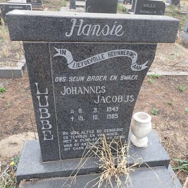 LUBBE Johannes Jacobus 1949-1985