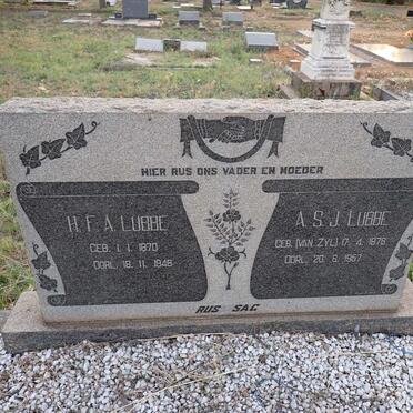 LUBBE H.F.A. 1870-1948 & A.S.J. VAN ZYL 1876-1957