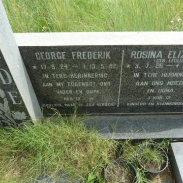 LINDE George Frederik 1924-1982 & Rosina Elizabeth LE CLUS 1926- 