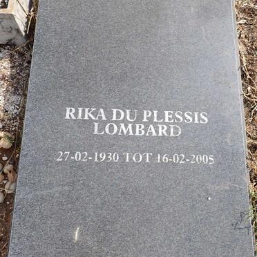 LOMBARD Rika du Plessis 1930-2005
