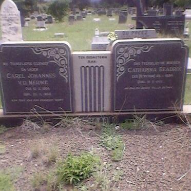 MERWE Carel Johannes, van der &amp; Catharina Beadrik nee STRYDOM