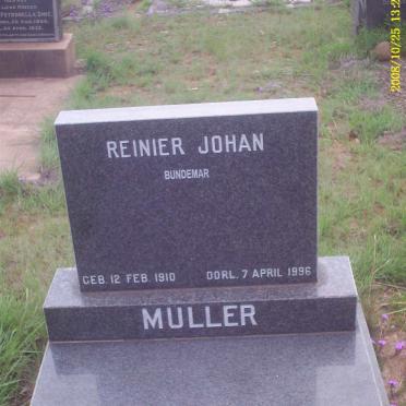 MULLER Reinier Johan 1910-1992