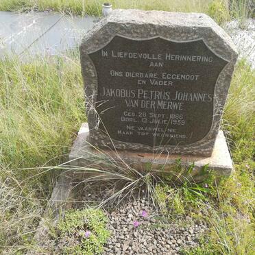 MERWE Jakobus Petrus Johannes, van der 1866-1959