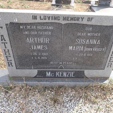 McKENZIE Arthur James 1913-1974 & Susanna Maria KRUGER 1931-