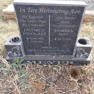 MEYER Jacobus Nicolaas 1939-2015 & Doreen May 1939-