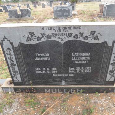 MULLER Edward Johannes 1916-1964 & Catharina Elizabeth CLAASEN 1920-1964