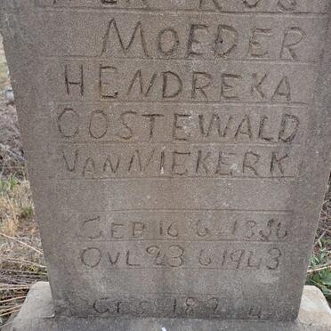 NIEKERK Hendreka Oostewald, van 1830-1943