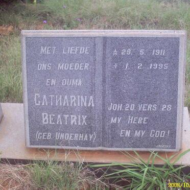 NAUDE Catharina Beatrix nee UNDERHAY 1911-1995