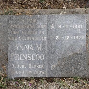 PRINSLOO Anna M. voorheen LOUW nee BEKKER 1881-1972
