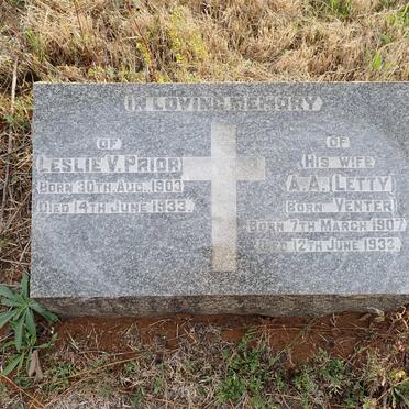 PRIOR Leslie V. 1903-1933 & A.A. VENTER 1907-1933