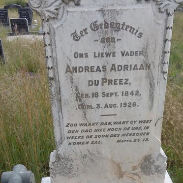 PREEZ Andreas Adriaan, du 1842-1926