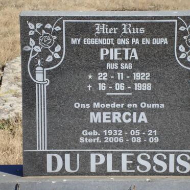 PLESSIS Pieta, du 1922-1998 &amp; Mercia 1932-2006