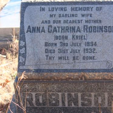 ROBINSON  Anna Cathrina nee KRIEL 1894-1932