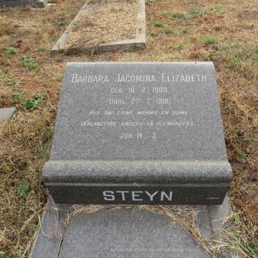STEYN Barbara Jacomina Elizabeth 1908-1991