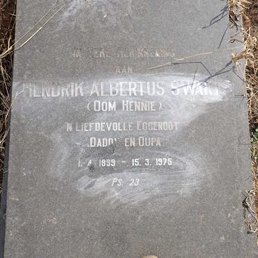 SWART Hendrik Albertus 1899-1975