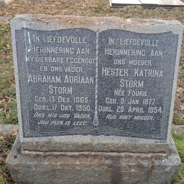STORM Abraham Adriaan 1865-1950 & Hester Katrina FOURIE 1877-1954