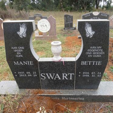 SWART Manie 1937-2015 & Bettie 1935-1998