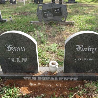 SCHALKWYK Faan, van 1926-2001 & Baby 1941- 