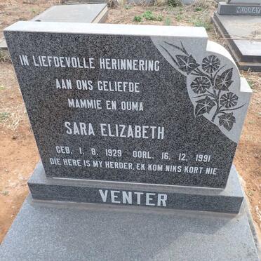 VENTER Sarah Elizabeth 1929-1991