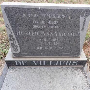 VILLIERS Hester Anna, de 1893-1984