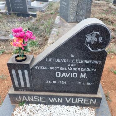 VUREN David M., Janse van 1924-1971