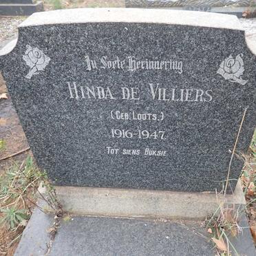 VILLIERS Hinda, de nee LOOTS 1916-1947
