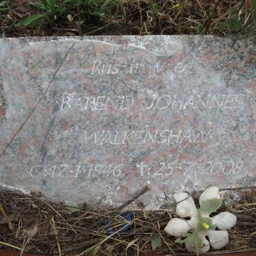 WALKENSHAW Barend Johannes 1946-2008