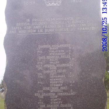 2. Memorial to all British soldiers fallen 1899-1902