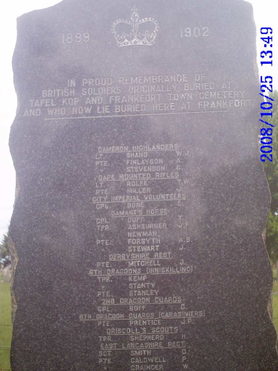 Frankfort War Memorial for British Soldiers 1899-1902_1