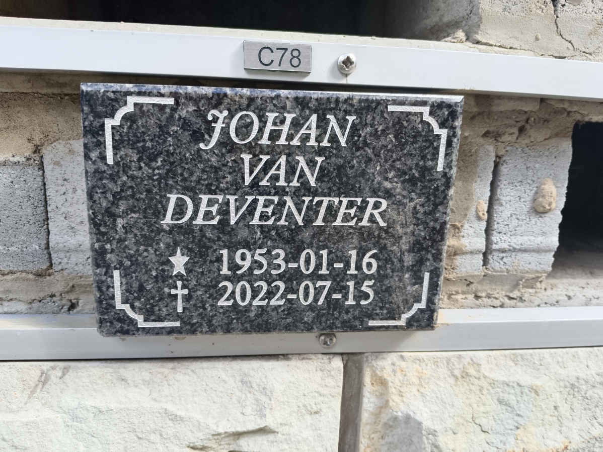 DEVENTER Johan, van 1953-2022