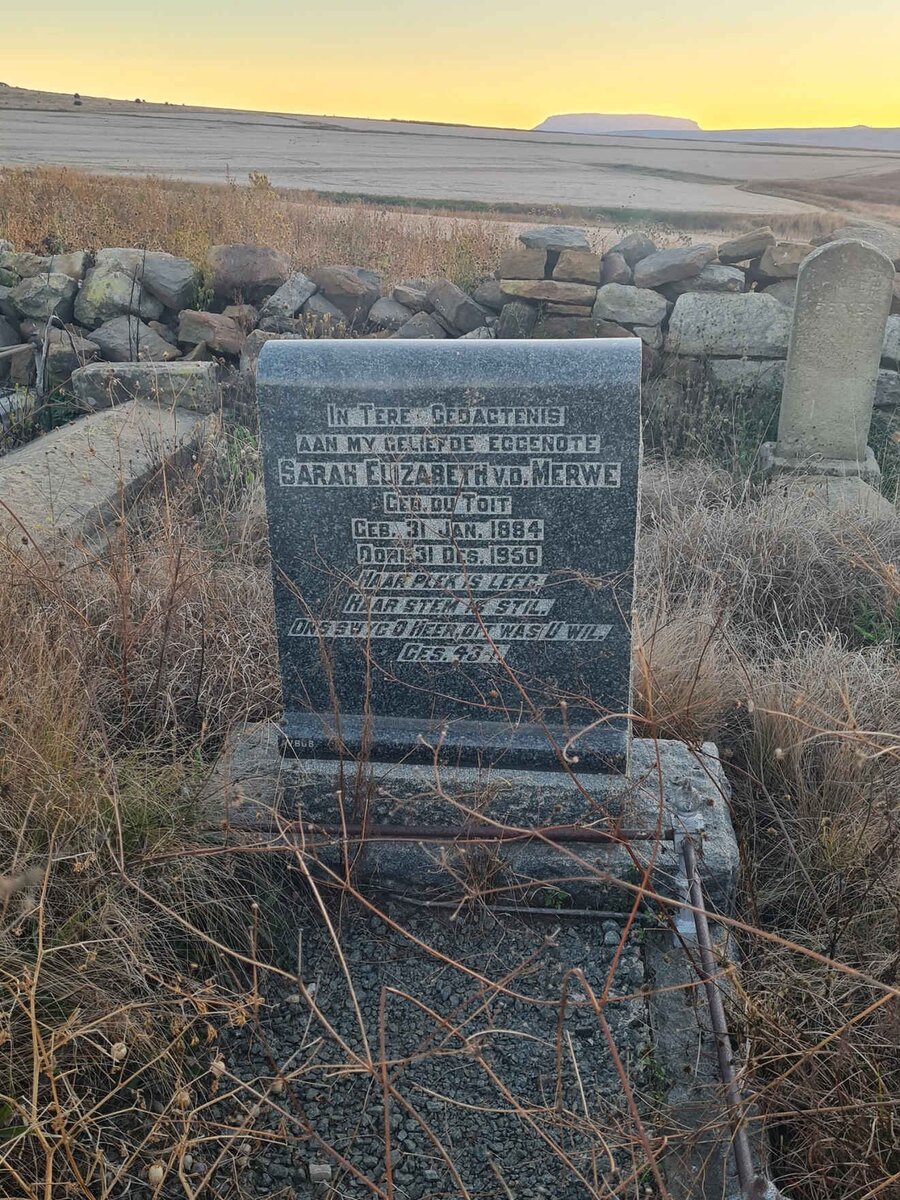 MERWE Sarah Elizabeth, v.d. nee DU TOIT 1884-1950