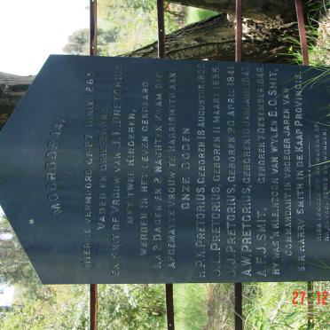 Free State, HARRISMITH district, Van Reenen, Moorddraai, Springvale 609, single memorial