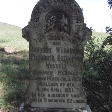 WESSELS Johanna Wilhelmina Elizabeth Catherina nee WESSELS 1833-1921