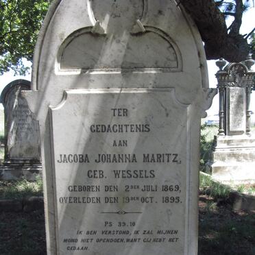MARITZ Jacoba Johanna nee WESSELS 1869-1895