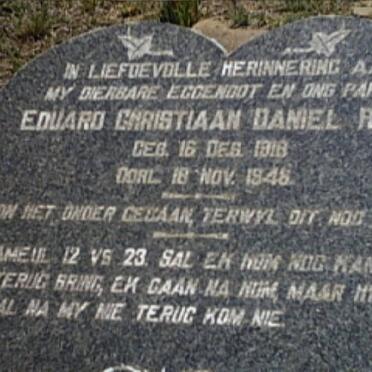 RABE Eduard Christiaan Daniel 1918-1948