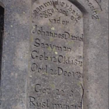 SAAYMAN Johannes Daniel 1873-19?