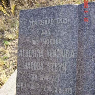 STEYN Alberta Hendrika Jacoba nee SENEKAL 1889-1970
