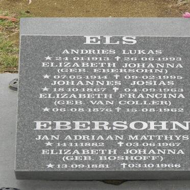 ELS :: EBERSOHN :: VAN COLLER :: BOSHOFF