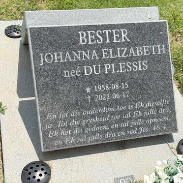 BESTER Johanna Elizabeth nee DU PLESSIS 1958-2022